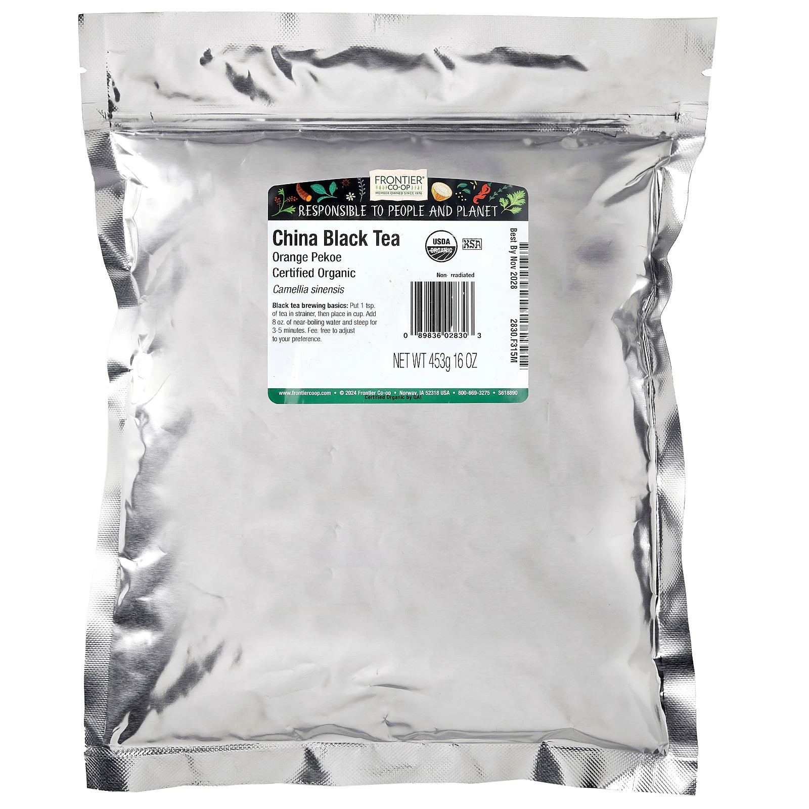 Organic China Black Tea, Orange Pekoe, 16 oz (453 g)