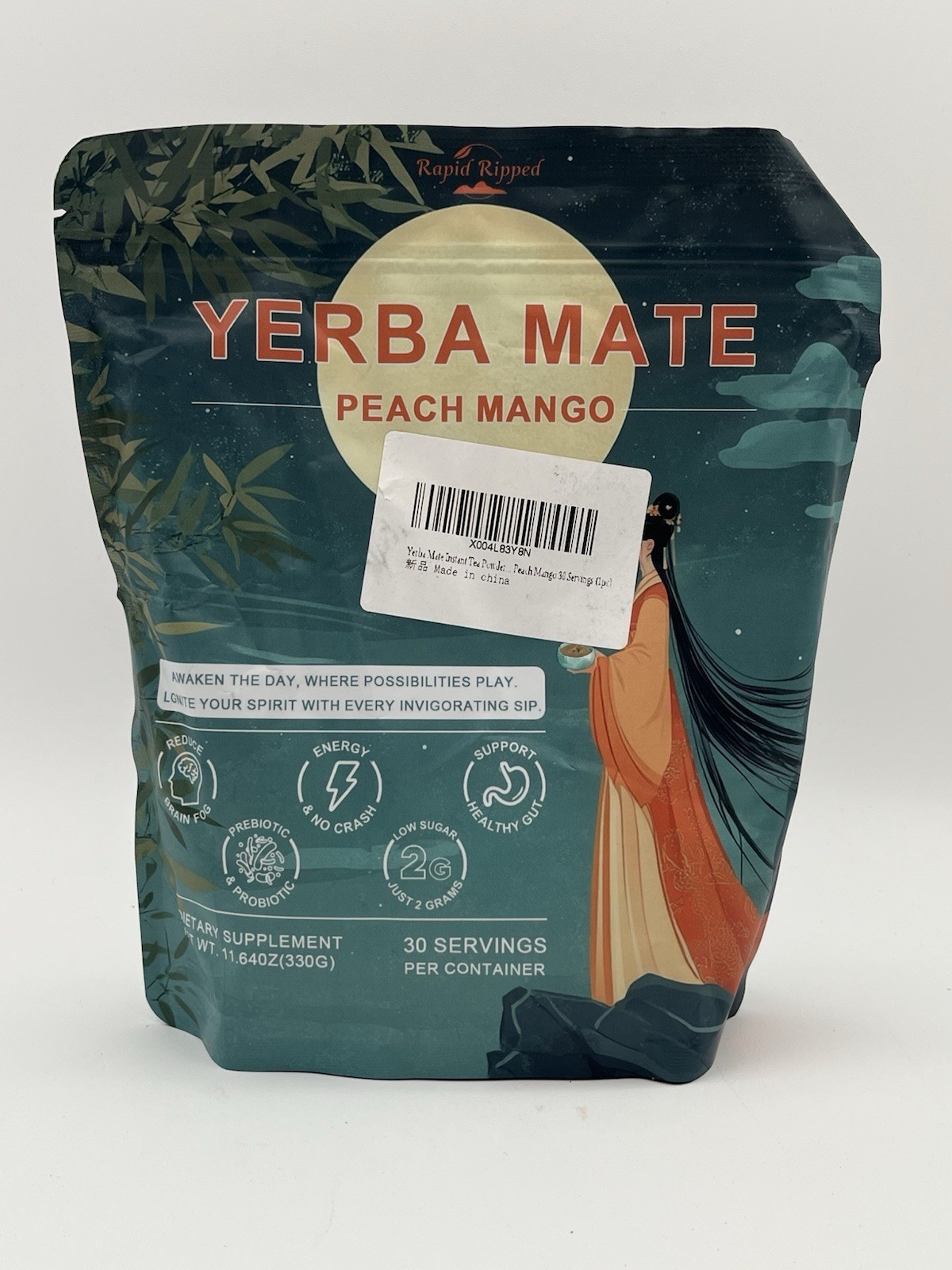 Yerba Magic Yerba Mate Instant Tea Powder – Peach Mango Flavor – 30 Servings