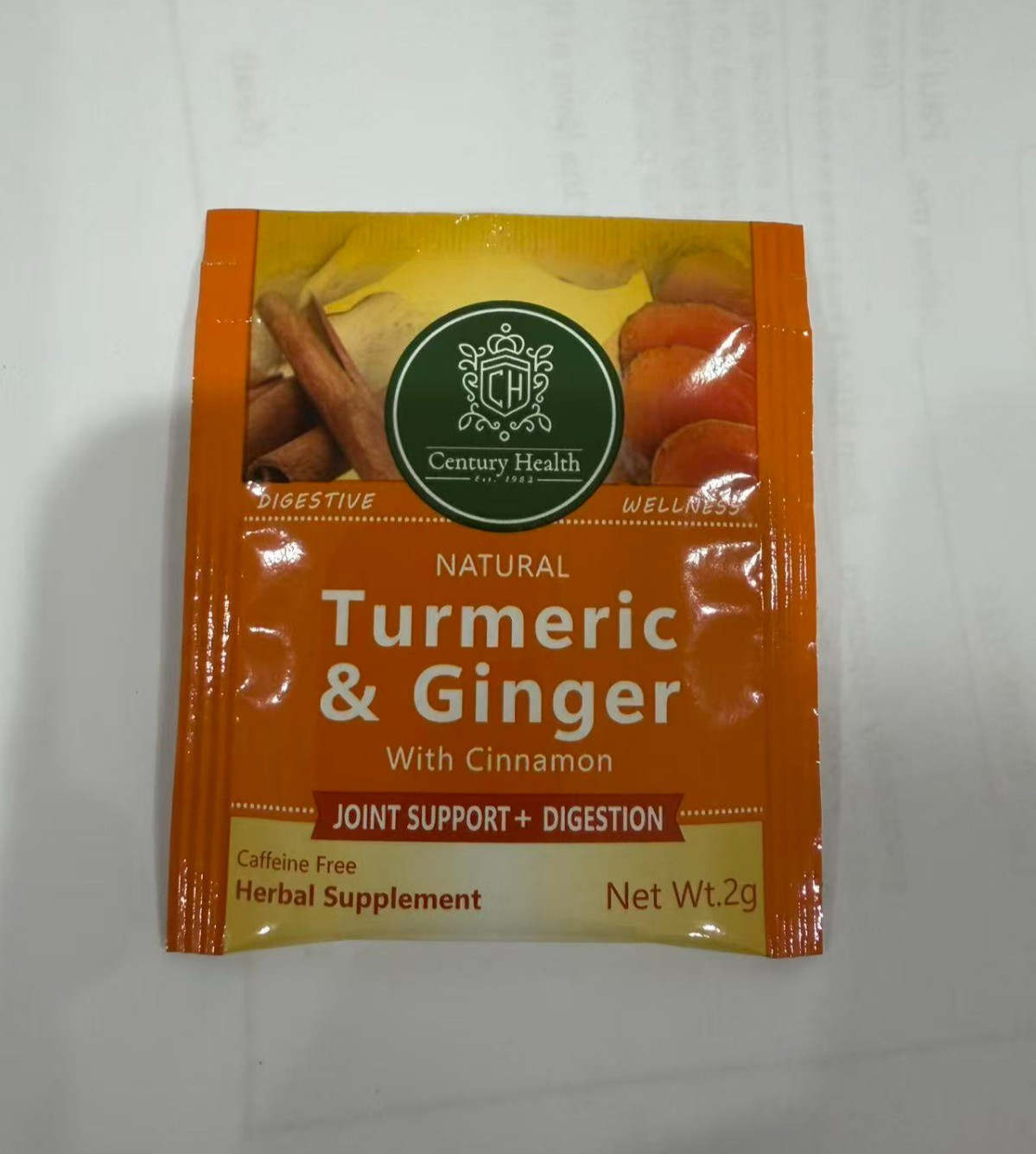 Natural Turmeric & Ginger With Cinnamon 25 Wrapped Tea Bags 50g