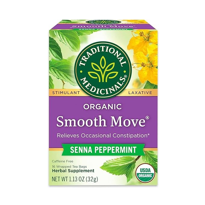 Traditional Medicinals Tea, Organic Smooth Move Peppermint, Senna, 16 Tea Bags.
