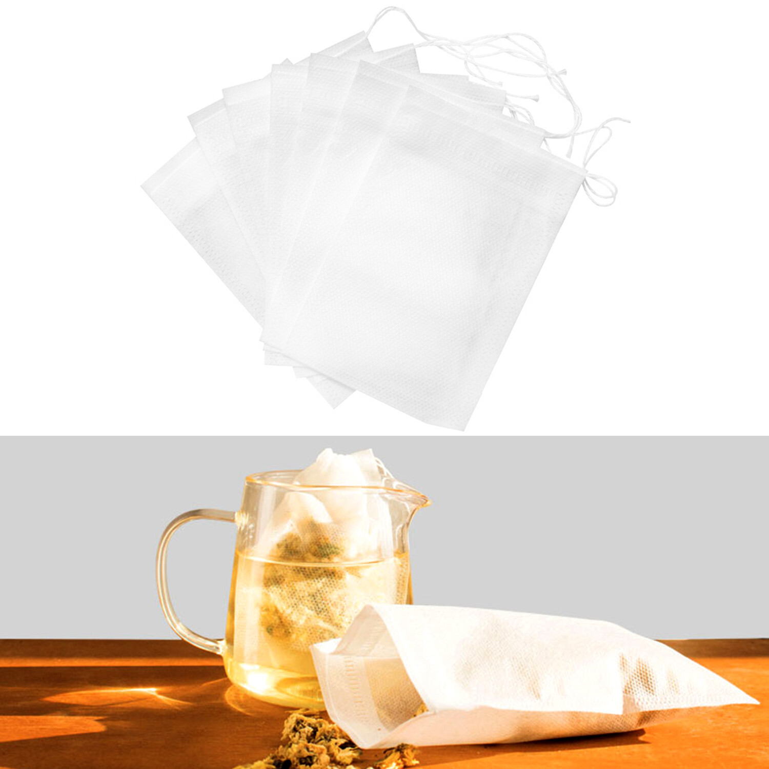 100-500 PCS Non-woven Tea bag Filter Empty Teabags Herb Loose Drawstring Bag