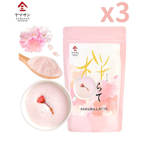 Set of 3 !! Sakura Latte 100g Powder Cherry Blossom Latte Kyoto Uji Yamasan