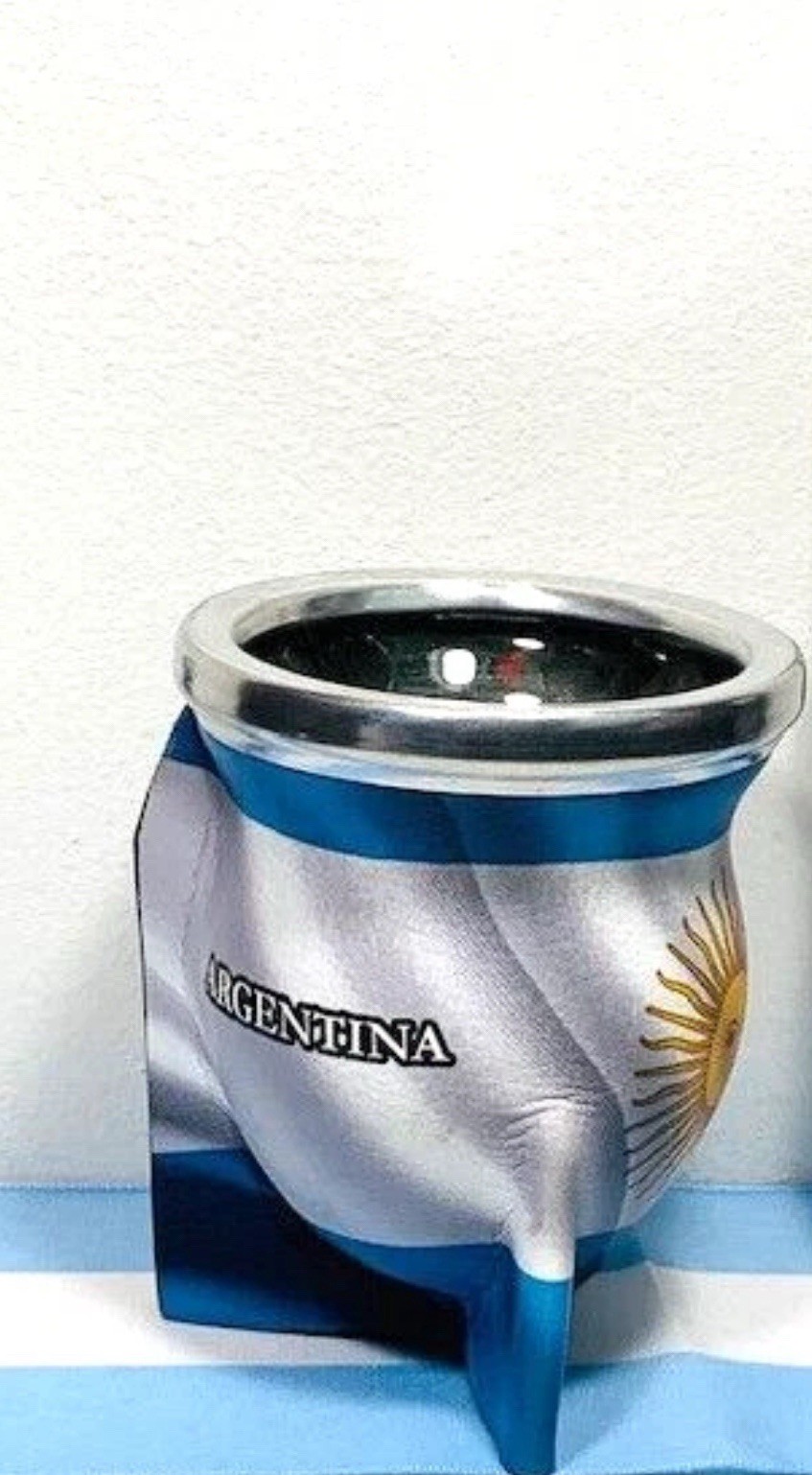 Mate cup yerba argentino – Argentina flag + bombilla straw Argentina
