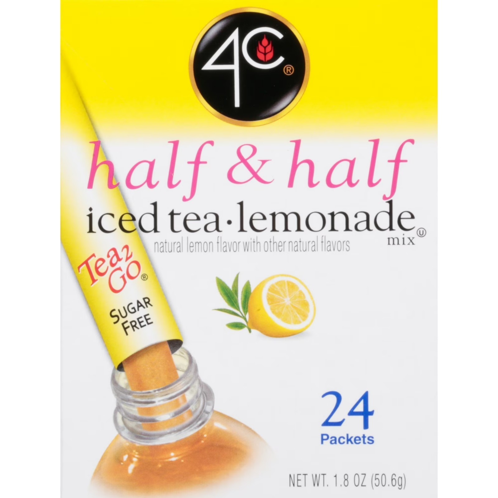 4C Totally Light Half, & Half Lemonade Iced Tea Mix, 1.5 oz, 24 Packets, 1 Ct