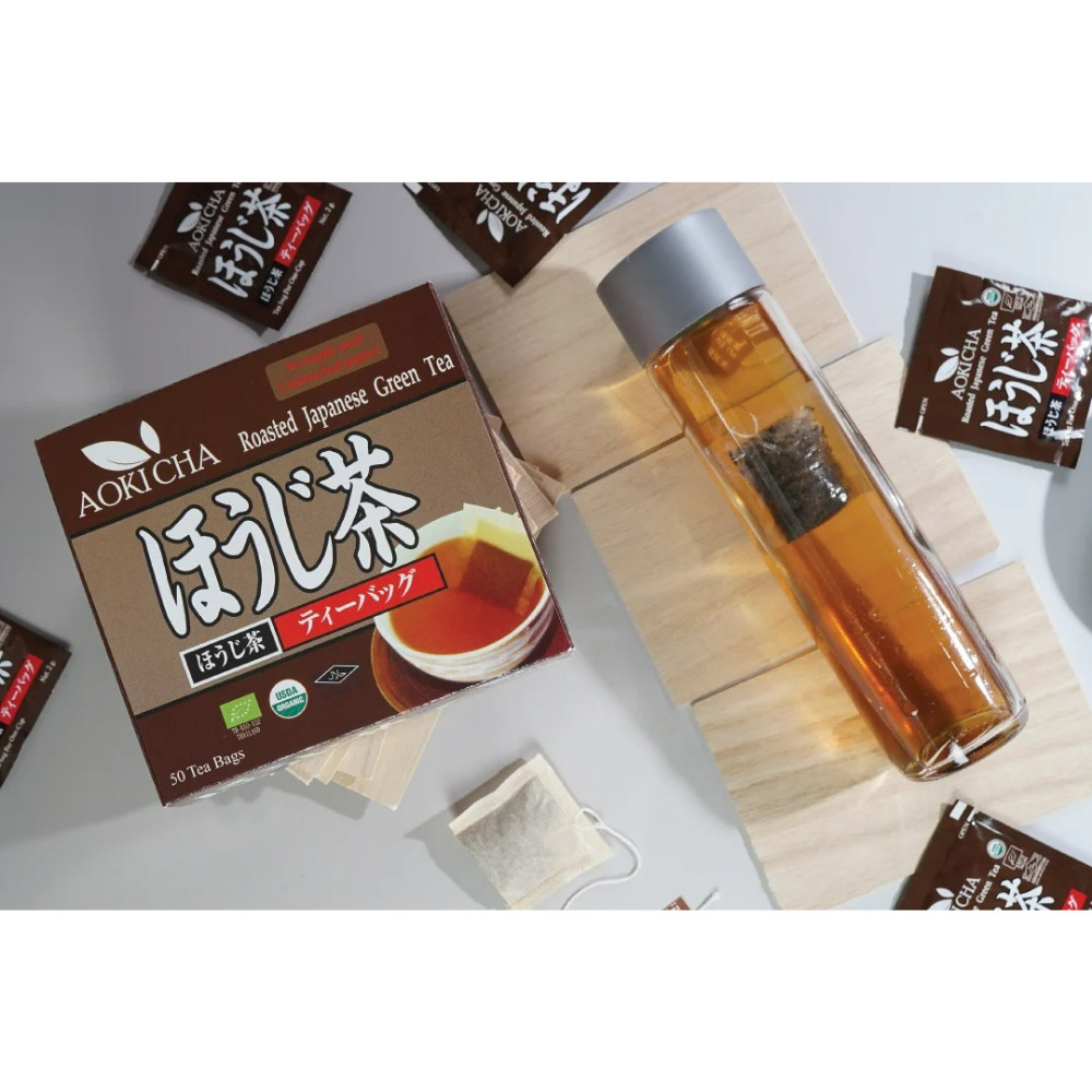 Hojicha Tea Bags Roasted Green Tea Smooth Toasted Flavor 50 Bags x 4 Box