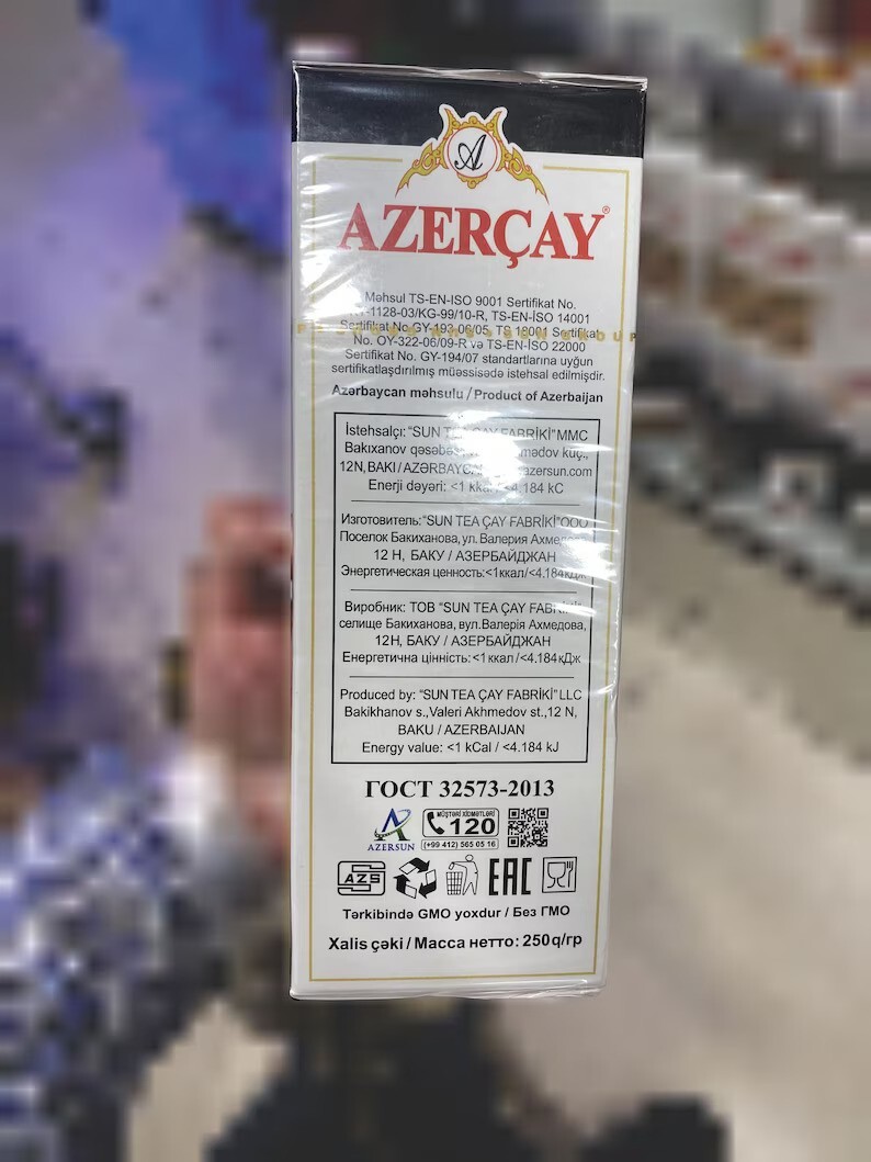Azerchay Black Tea – Tea Bouquet Traditional Tea, Largest Leaf Black Tea 250 gr