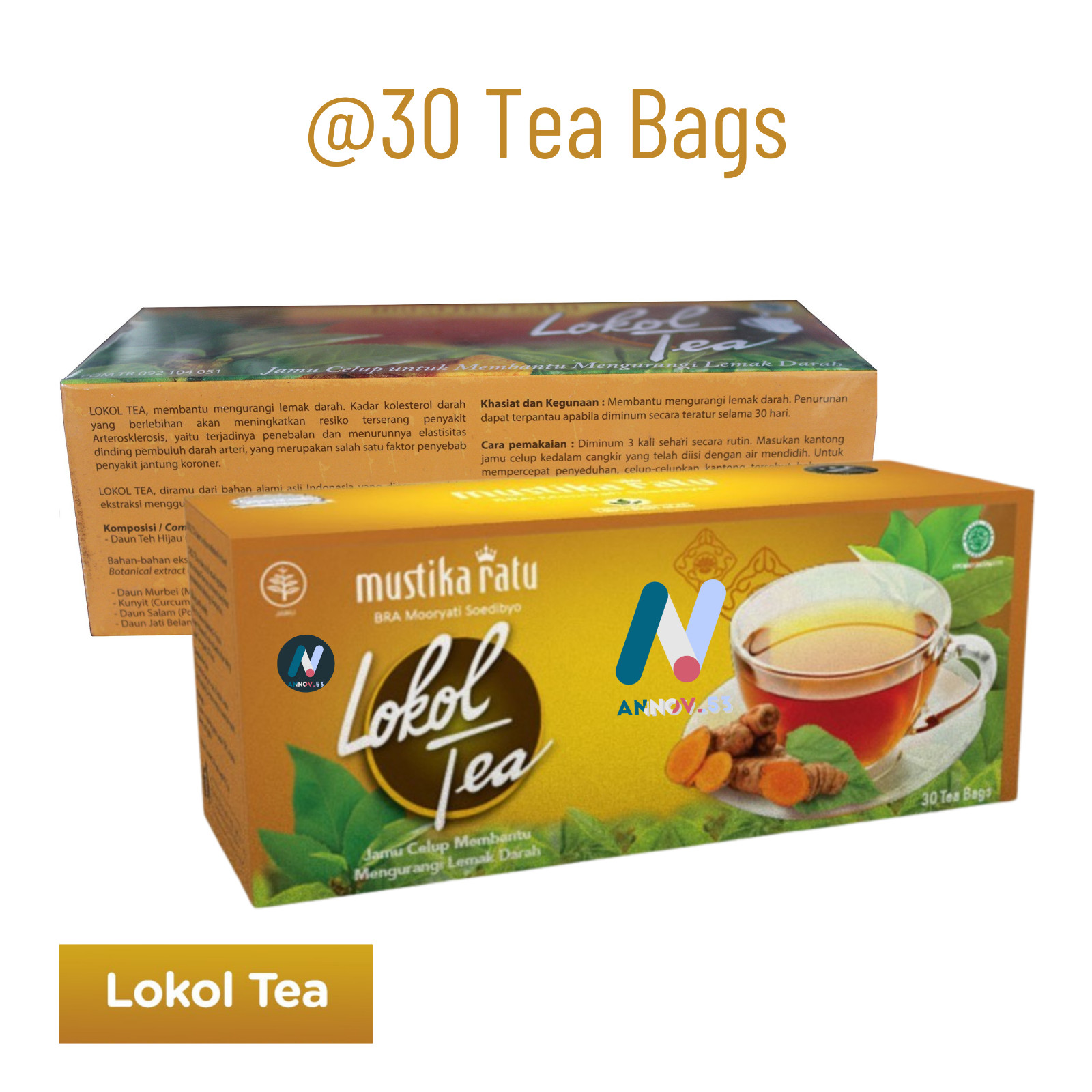 MUSTIKA RATU Lokol Tea Herbal Turmeric Curcumin Lower Cholesterol Healthy 2Pax