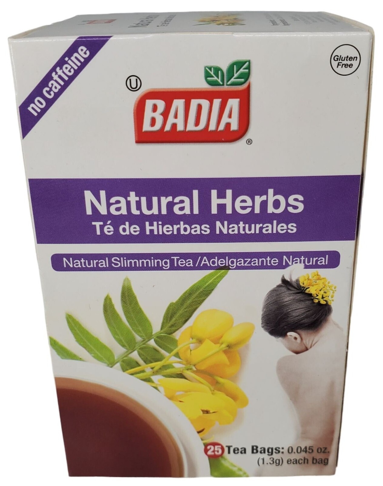 Badia Natural Herbs Natural Slimming Tea Caffeine-Free Bag – Pack of 25
