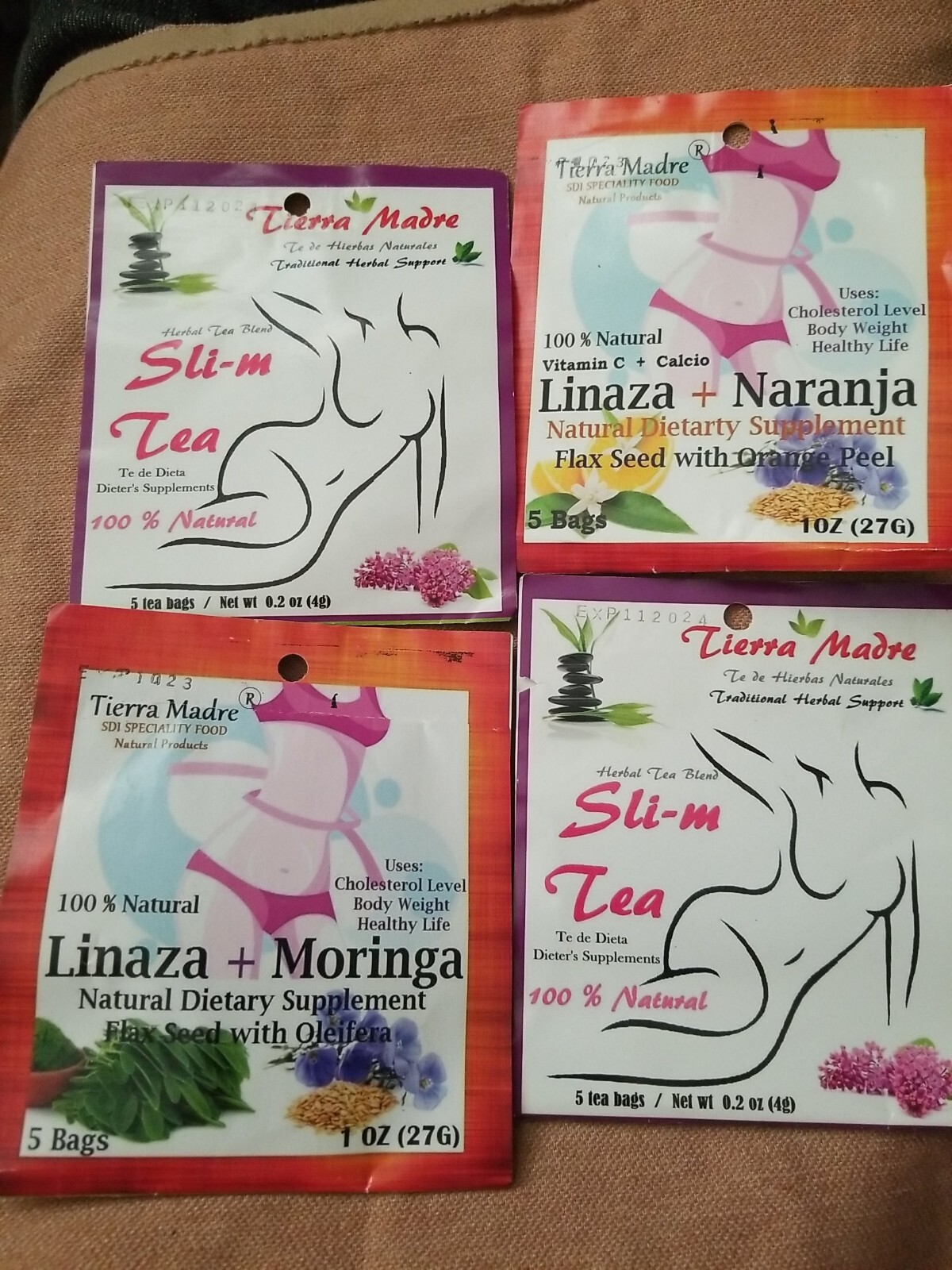 Tierra Madre, mezcla de té de hierbas natural /gluten Free /100% natural (4pack)
