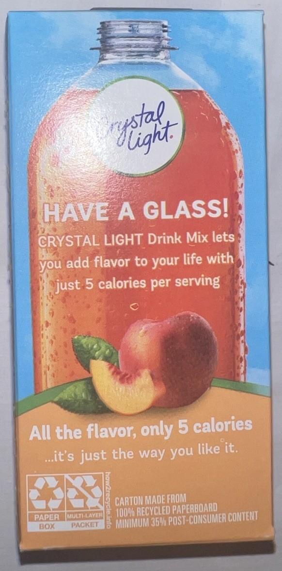 6x 10-Packet Boxes Crystal Light Peach Iced Tea On The Go Drink Mix w/Black Tea