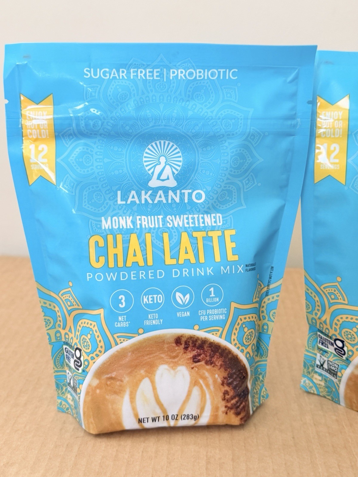 2 X Lakanto Chai Latte Powdered Drink Mix 10oz Vegan Sugar Free Gluten Free