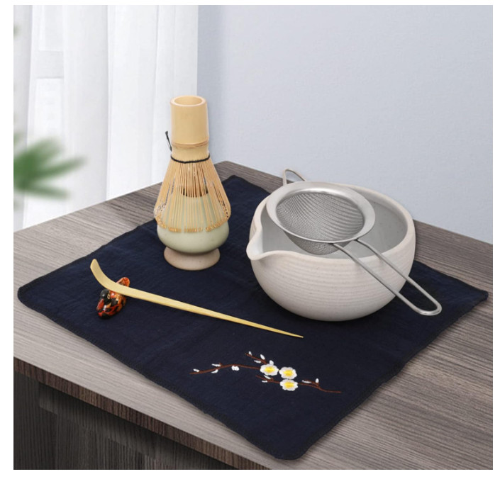 Japanese Matcha Tea Set, Matcha Bowl with Pouring Spout, Matcha Whisk, Tea Scoop