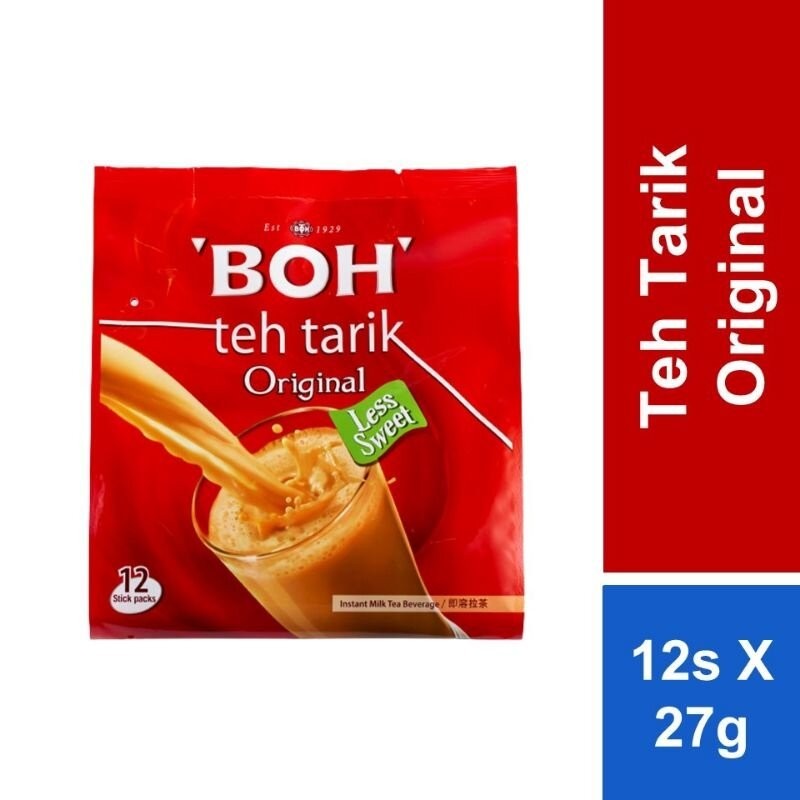 BOH 3in1 Tea TEH TARIK Kurang Manis Less Sweet 12’s (27g each)