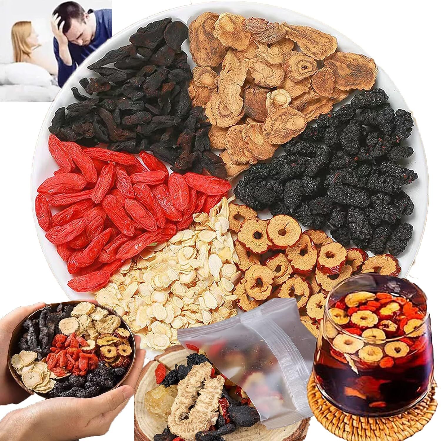 Five Flavors of Goji Berry Tea Four Famous Bubbles Wolfberry Schisandra Dodder