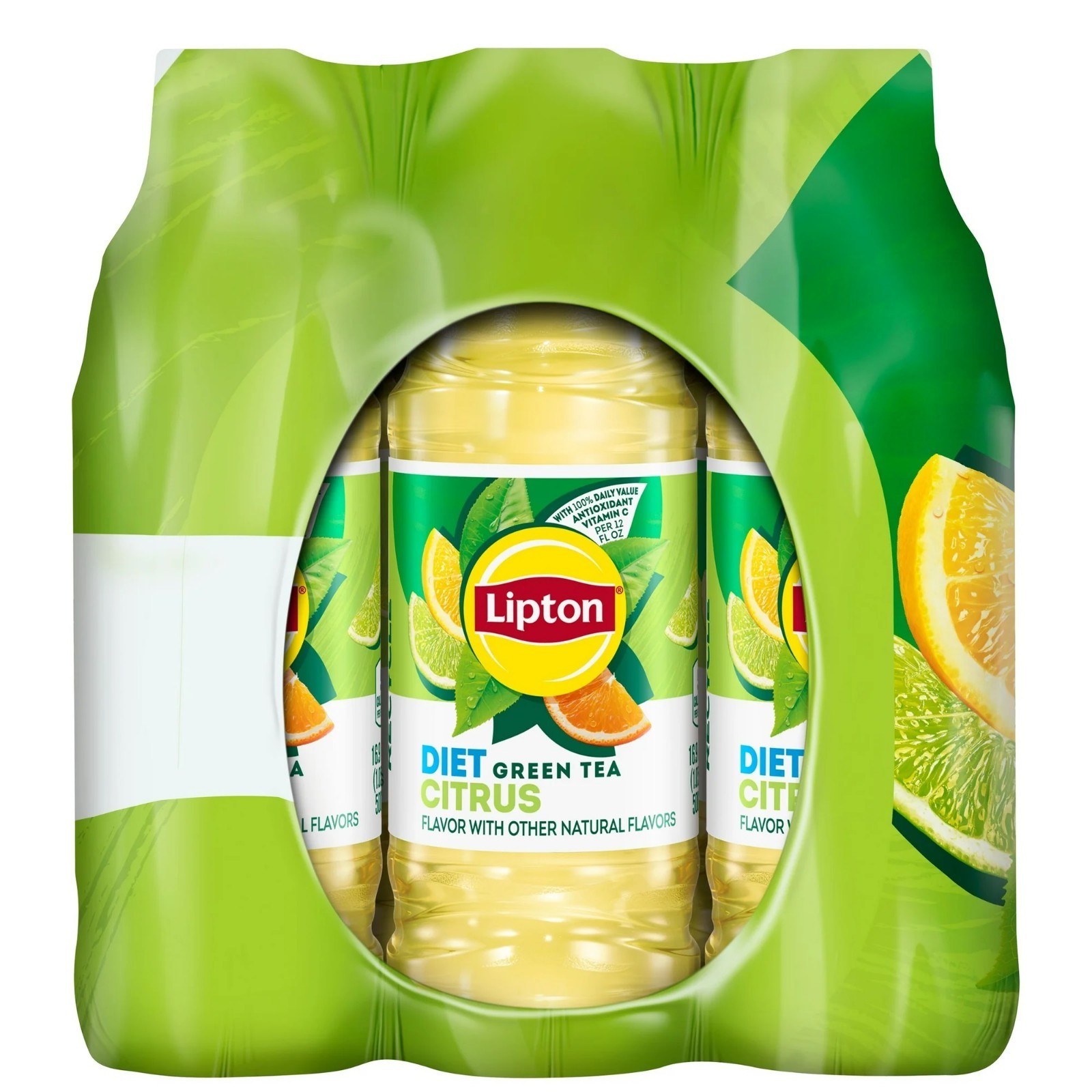 Lipton Diet Green Tea Citrus Iced Tea, Bottled Tea Drink, 16.9 fl oz, 12 Pack Bo
