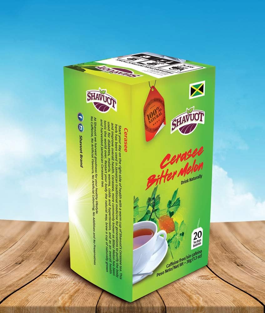 Shavuot Jamaican Cerasee Tea 20 Bags (Pack of 3) 24 Count