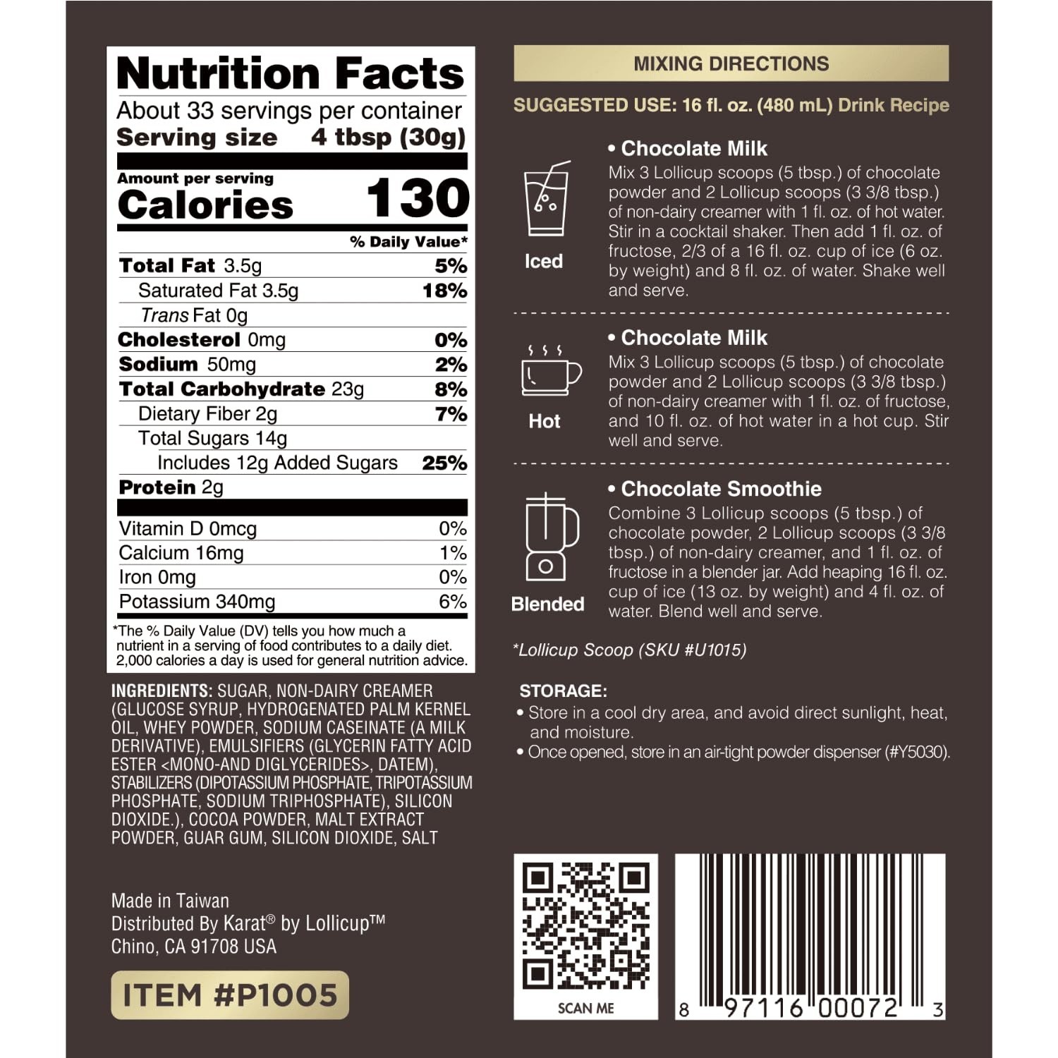 2.2 lbs Chocolate Powder