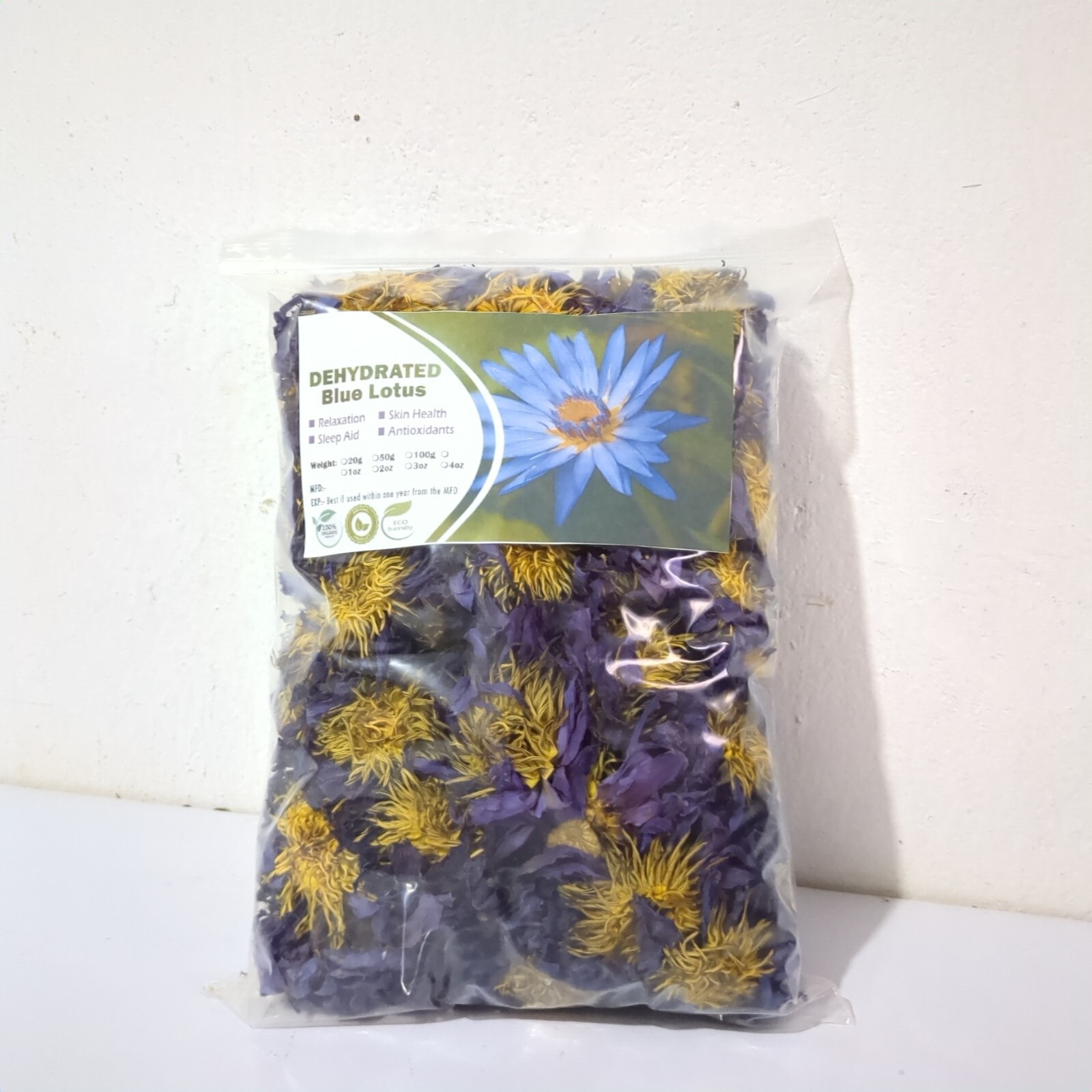 Dried Blue Lotus Nymphaea Caerulea Organic Hand Picked Pure Ceylon Herbal Flower