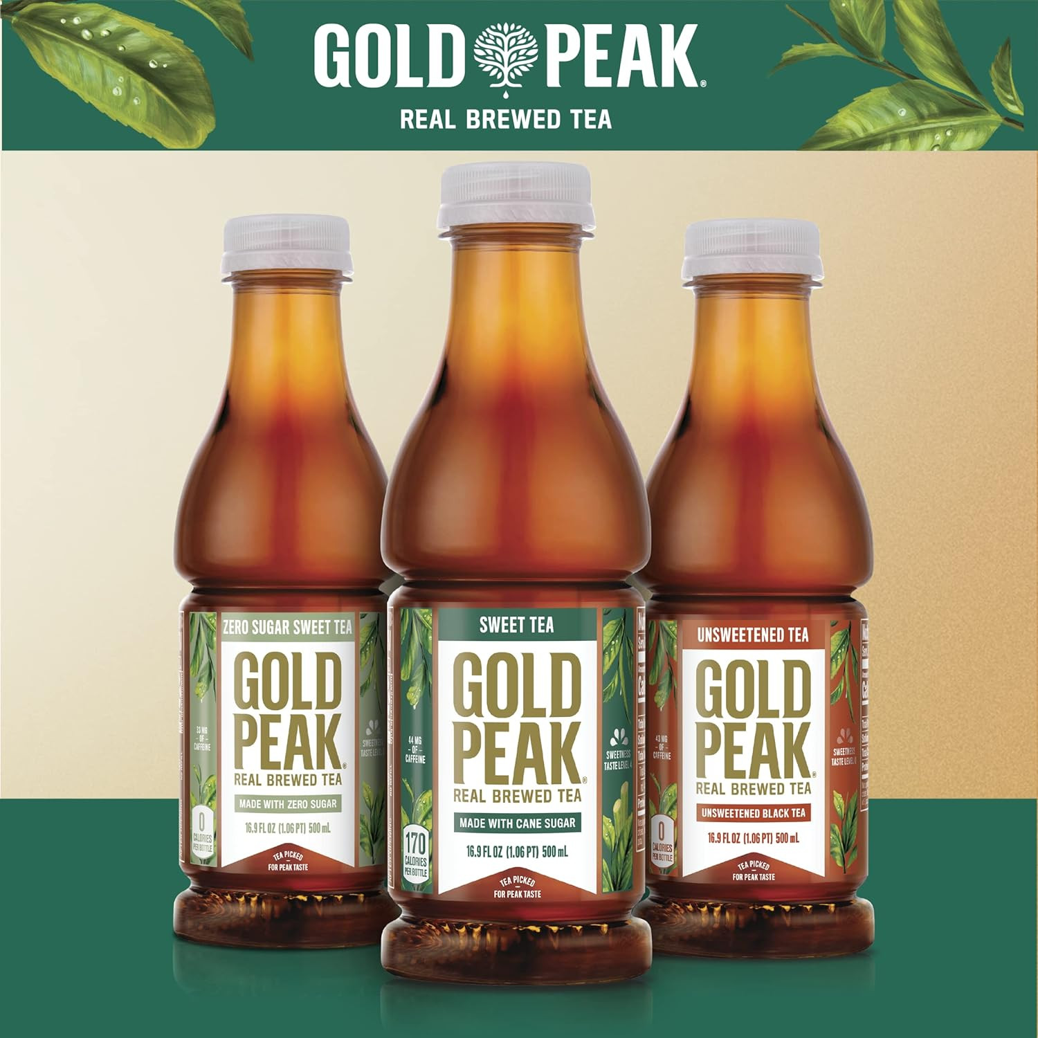 Gold Peak Tea, Sweet Tea, 16.9 Fluid Ounces, 6 Pack