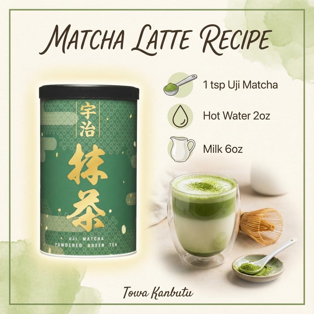 Uji Matcha Daily Ceremonial Grade 3.53oz 100g by Towa Kanbutu – Premium Quali…