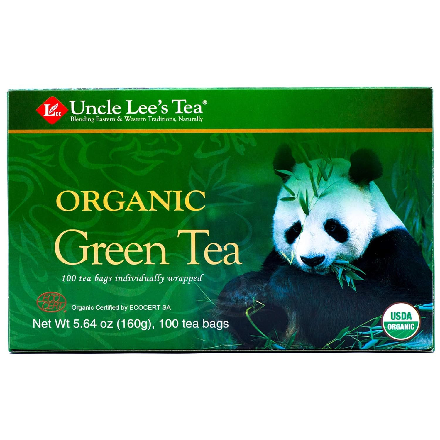 Uncle Lee’S Organic Green Tea — 100 Tea Bags Net Wt 5.64 Oz (160G)