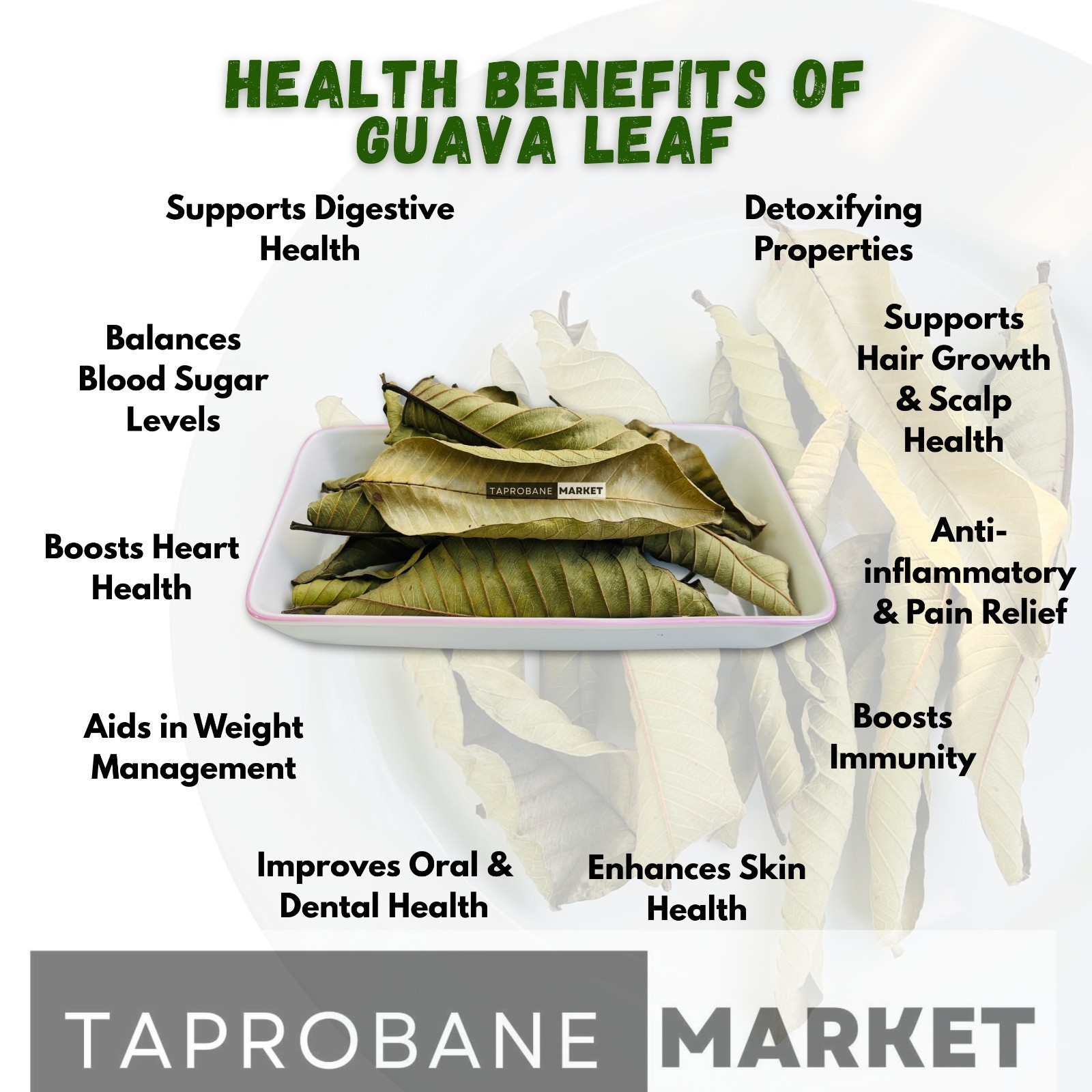 100% Natural Ceylon Guava Leaves | Herbal Tea Loose Leaf | Detox & Weight Loss