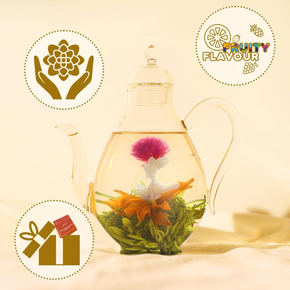 LWXLJMJZC-12pcs Individually Wrapped Blooming Tea,Jasmine Flowering , Green