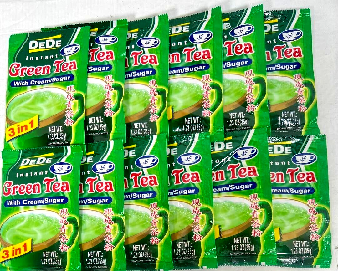 DEDE 3-In-1 Instant Green Tea with Cream+Sugar 12 Sachets x 35g(Pack of 3) ~SALE
