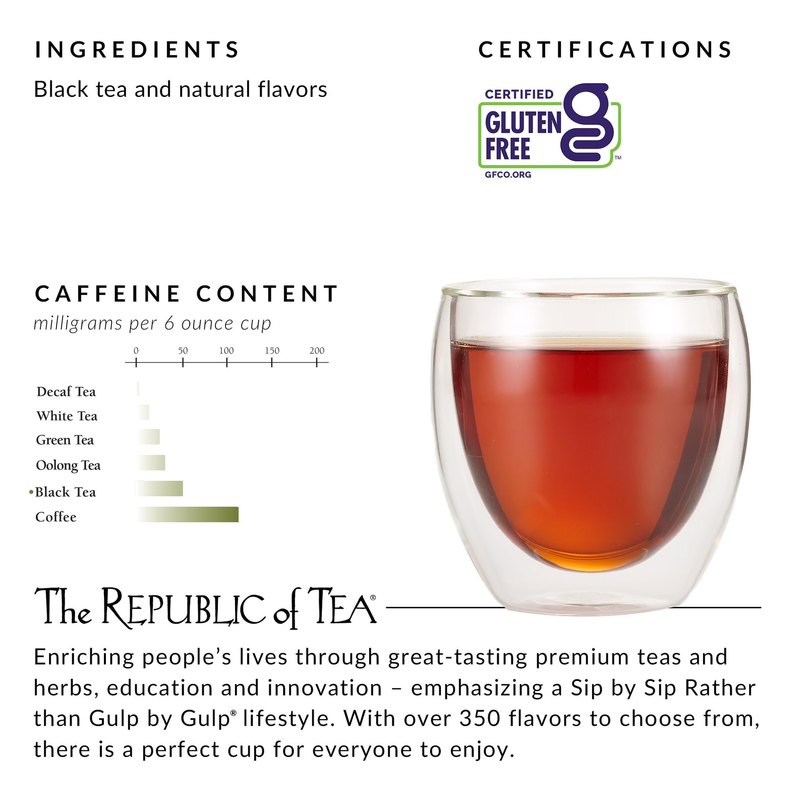 The Republic of Tea — Vanilla Almond Black Tea Tin, 50 Tea Bags, Naturally