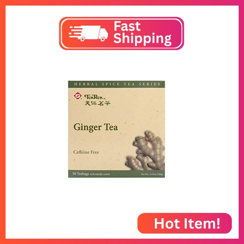 Ten Ren Ginger Tea, Individually Sealed, 50 Teabags