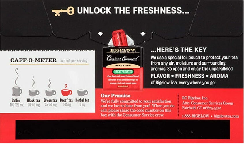 Bigelow Decaffeinated Constant Comment Black Tea – 20 tea bags