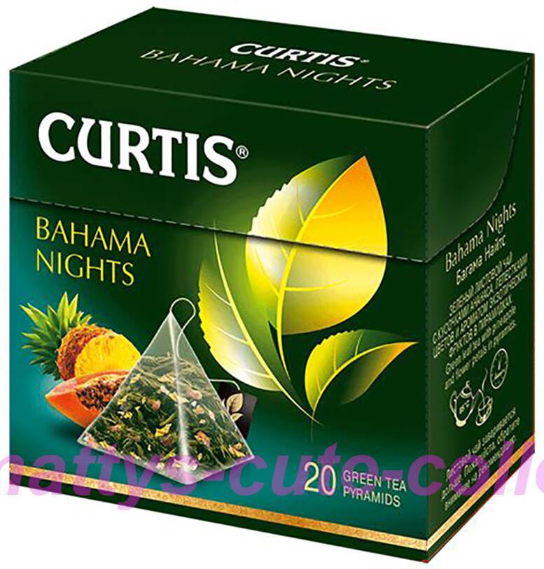 CURTIS Green Tea Bahama Nights Pineapple 20 Pyramids RF NO GMO Made in Russia