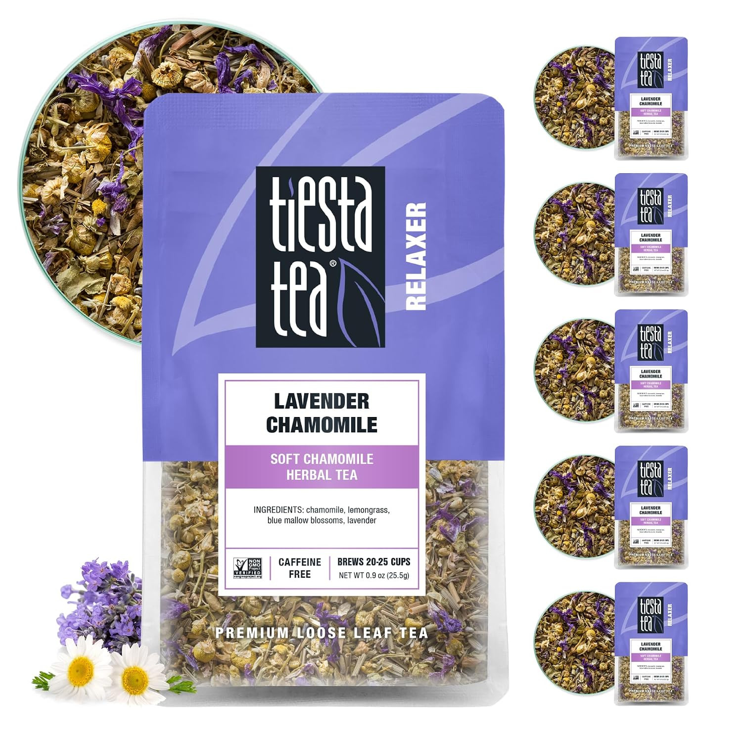 – Lavender Chamomile Herbal Tea, Loose Leaf, Calming Blend with Chamomile, Laven