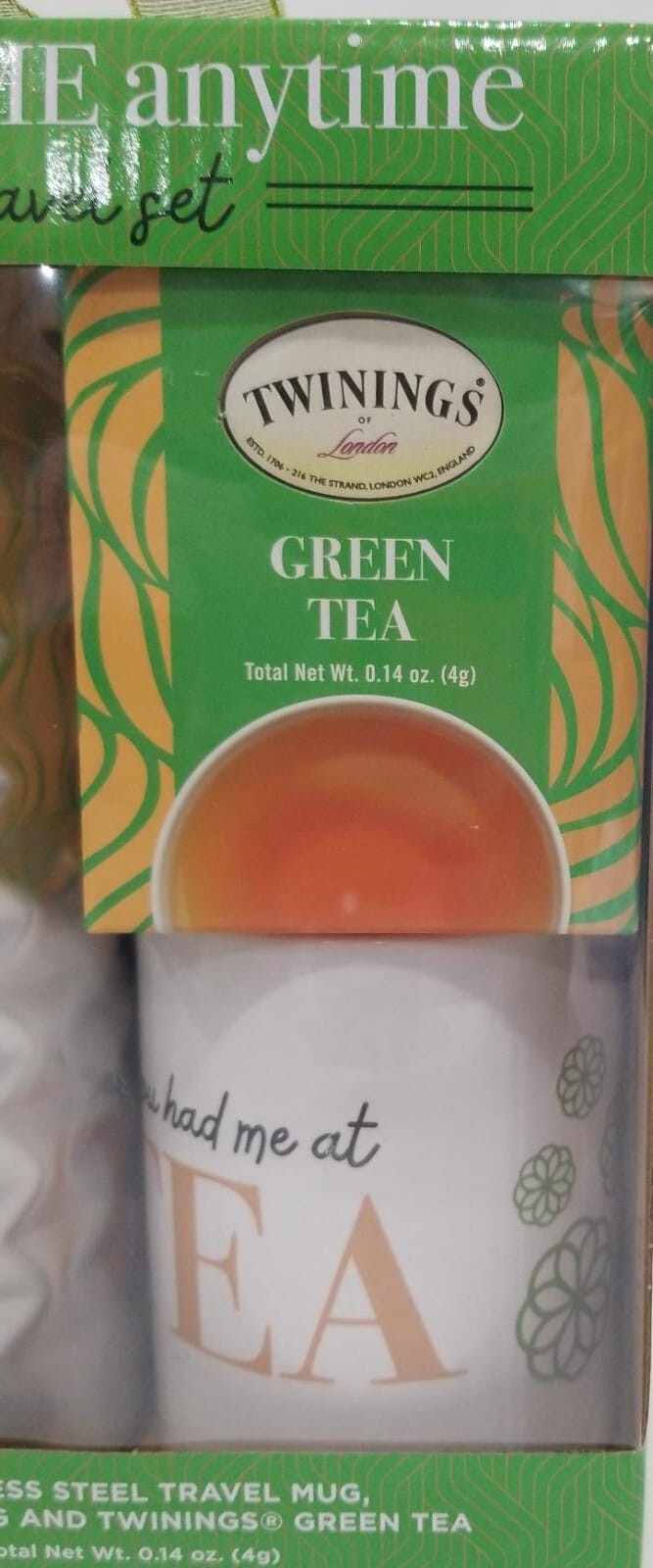 Twinings Tea Time Anytime Travel Set, Green Tea 0.14 oz.