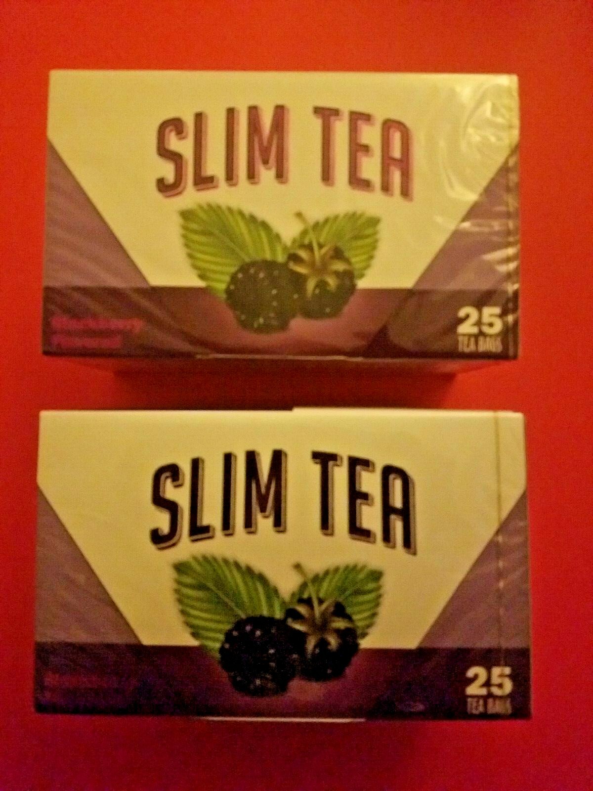2 PACK SLIM TEA GARCINIA CAMBOGIA GREEN TEA BLACKBERRY 25 TEA BAGS PER BOX