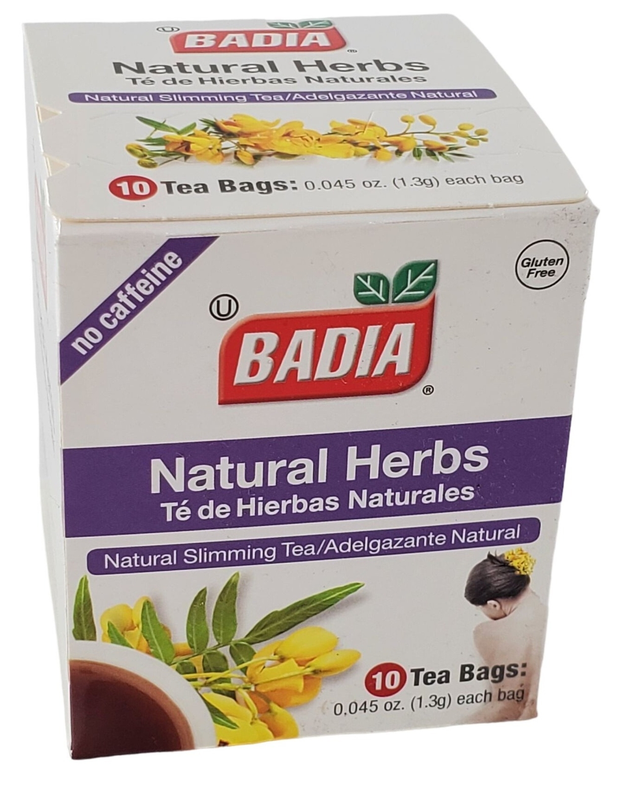 Badia Natural Herbs Natural Slimming Tea Caffeine-Free Bag – Box of 10 Tea Bags