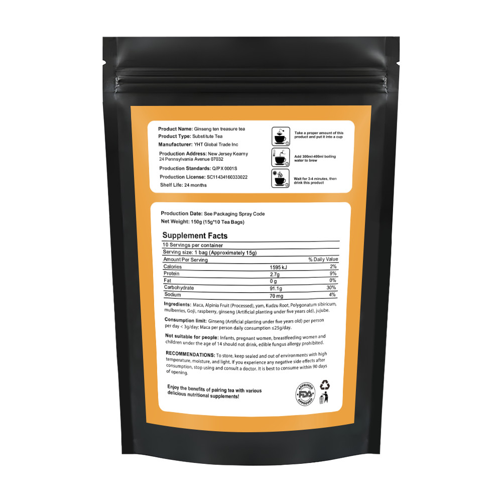 Men’s Black Maca Tea Energy Herbal Supplement Natural Male Energy Drink