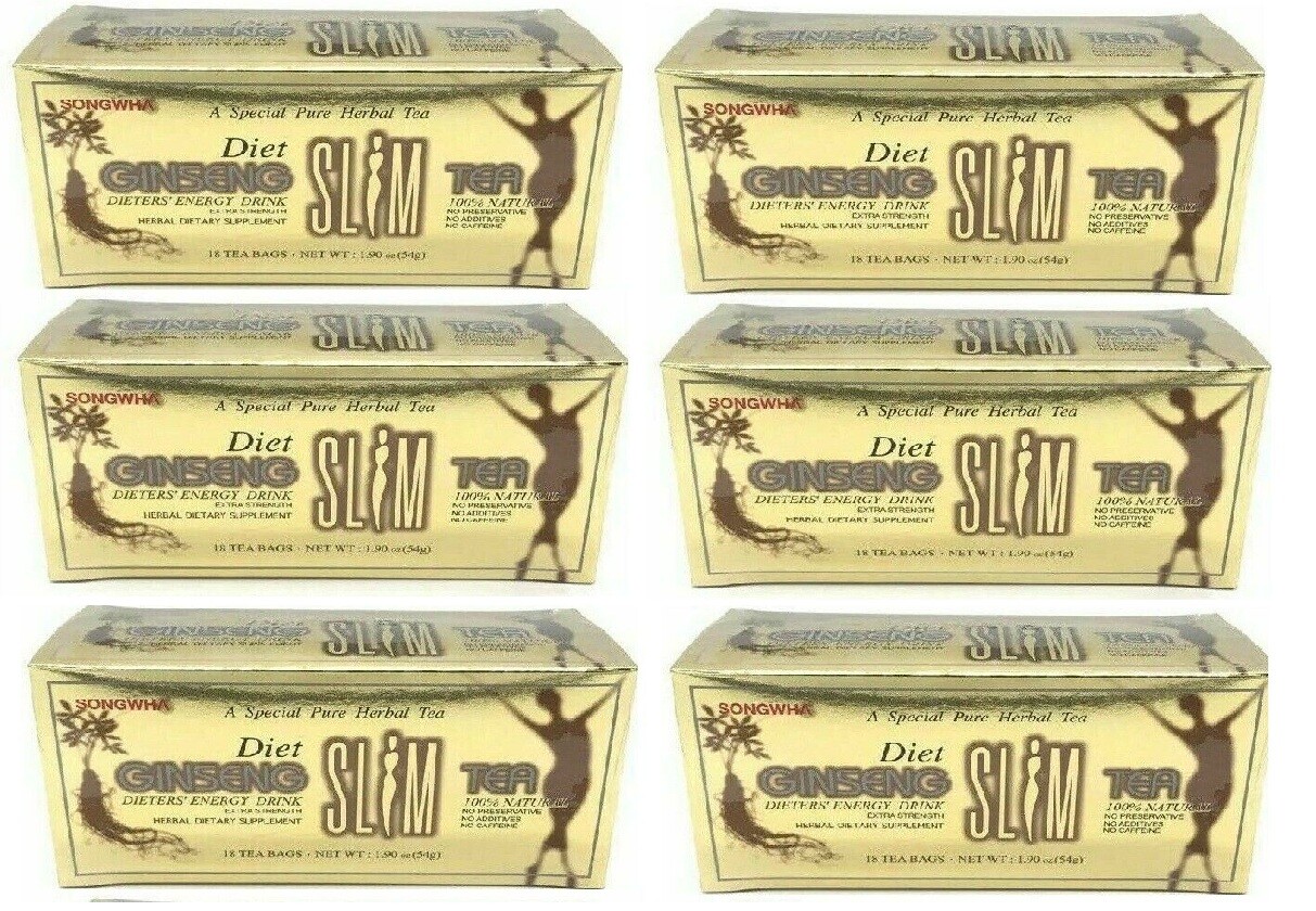 6 Boxes Diet Ginseng Slim Tea 18 Tea Bags Dieter Energy Drink Extra Strength