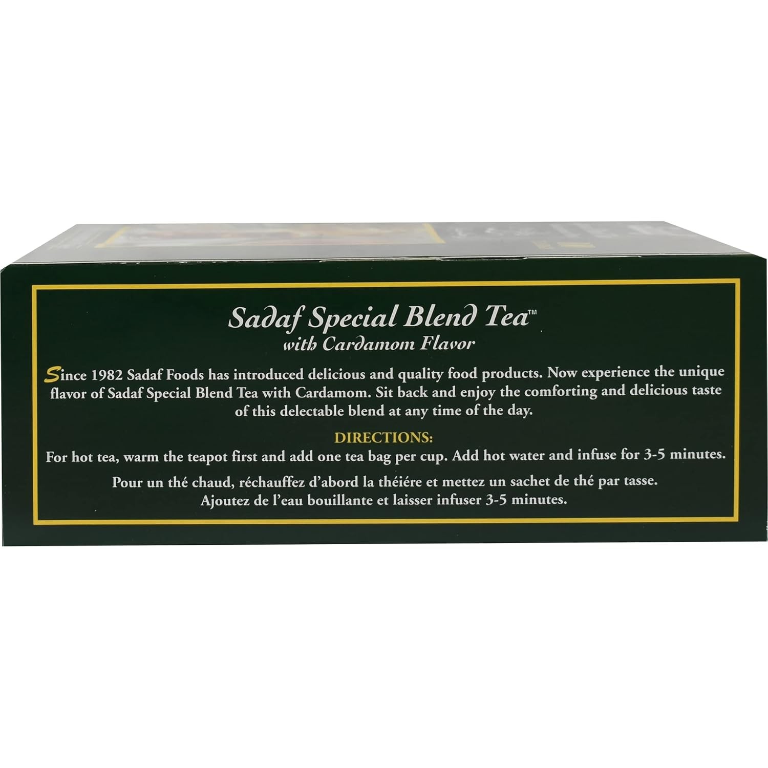 Sadaf Special Blend Cardamom Flavored Pure Ceylon Black Tea 100 Count (Foil),