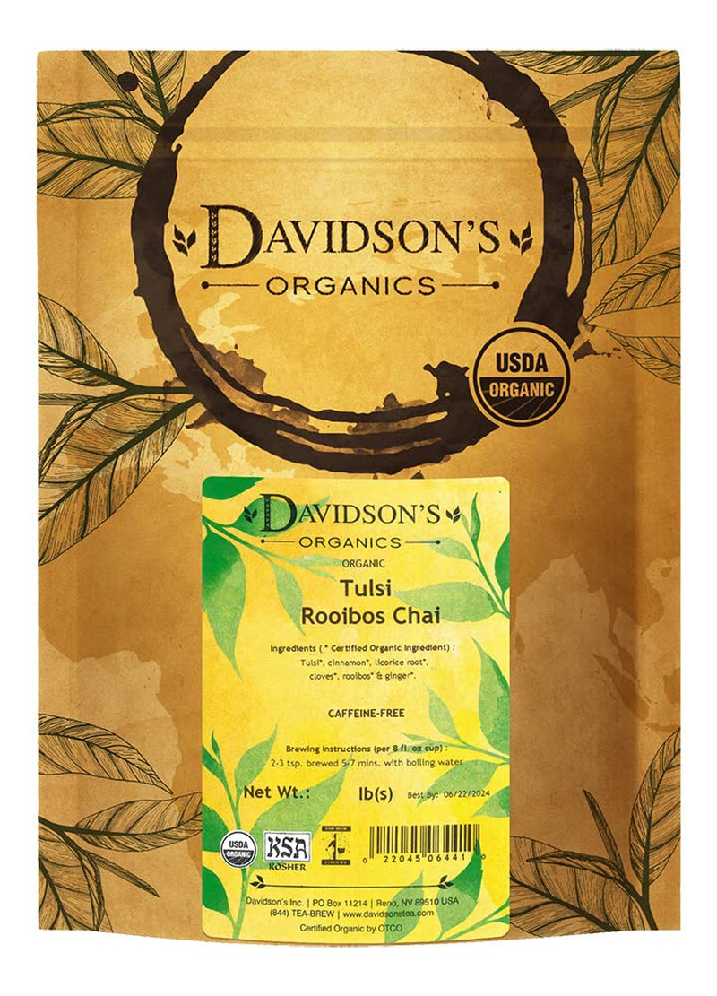 Davidson’S Organics, Tulsi Rooibos Chai, Loose Leaf Tea, 16-Ounce Bag