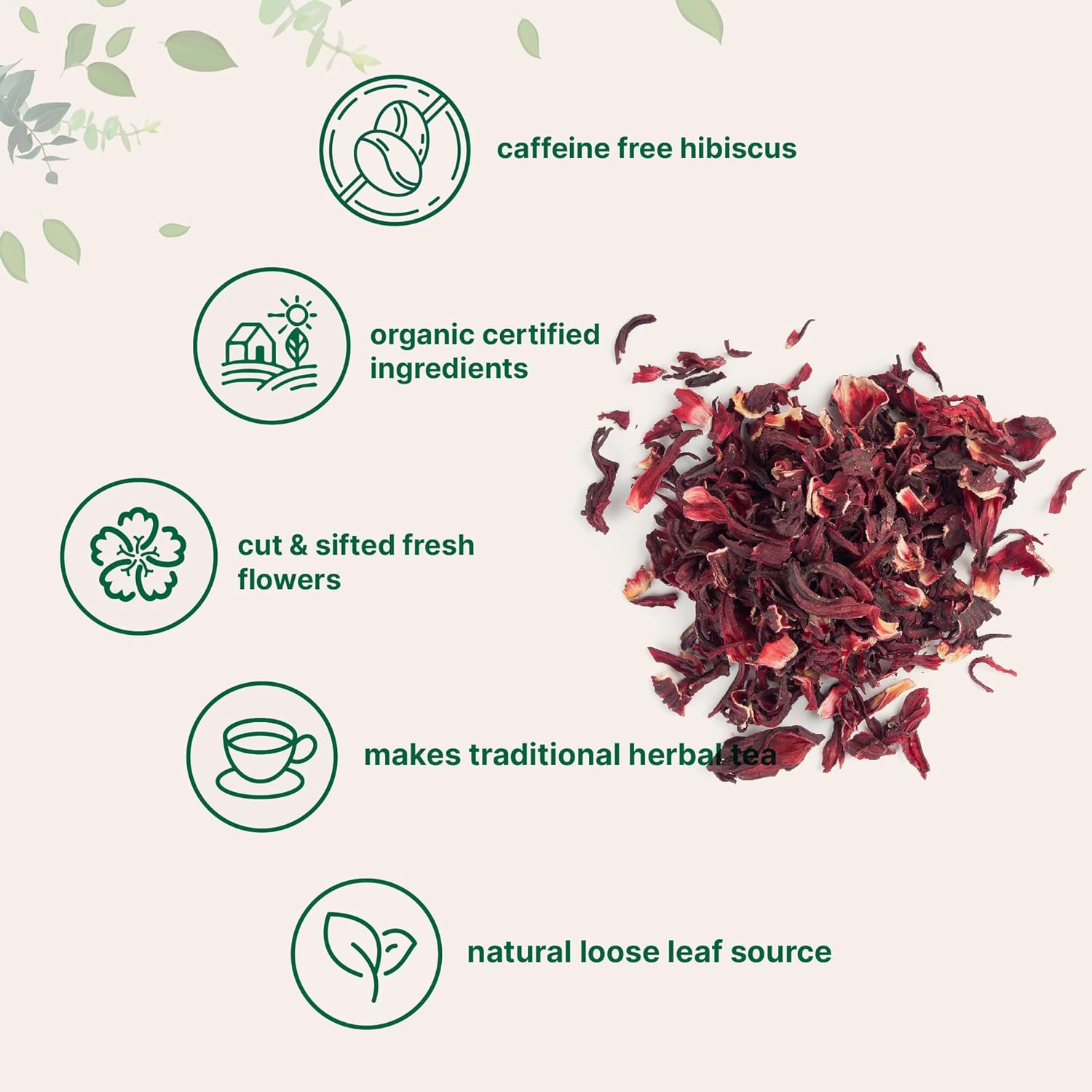 Micro Ingredients Organic Hibiscus Flowers 2lbs Cut Sifted & Dried Leaves NonGMO