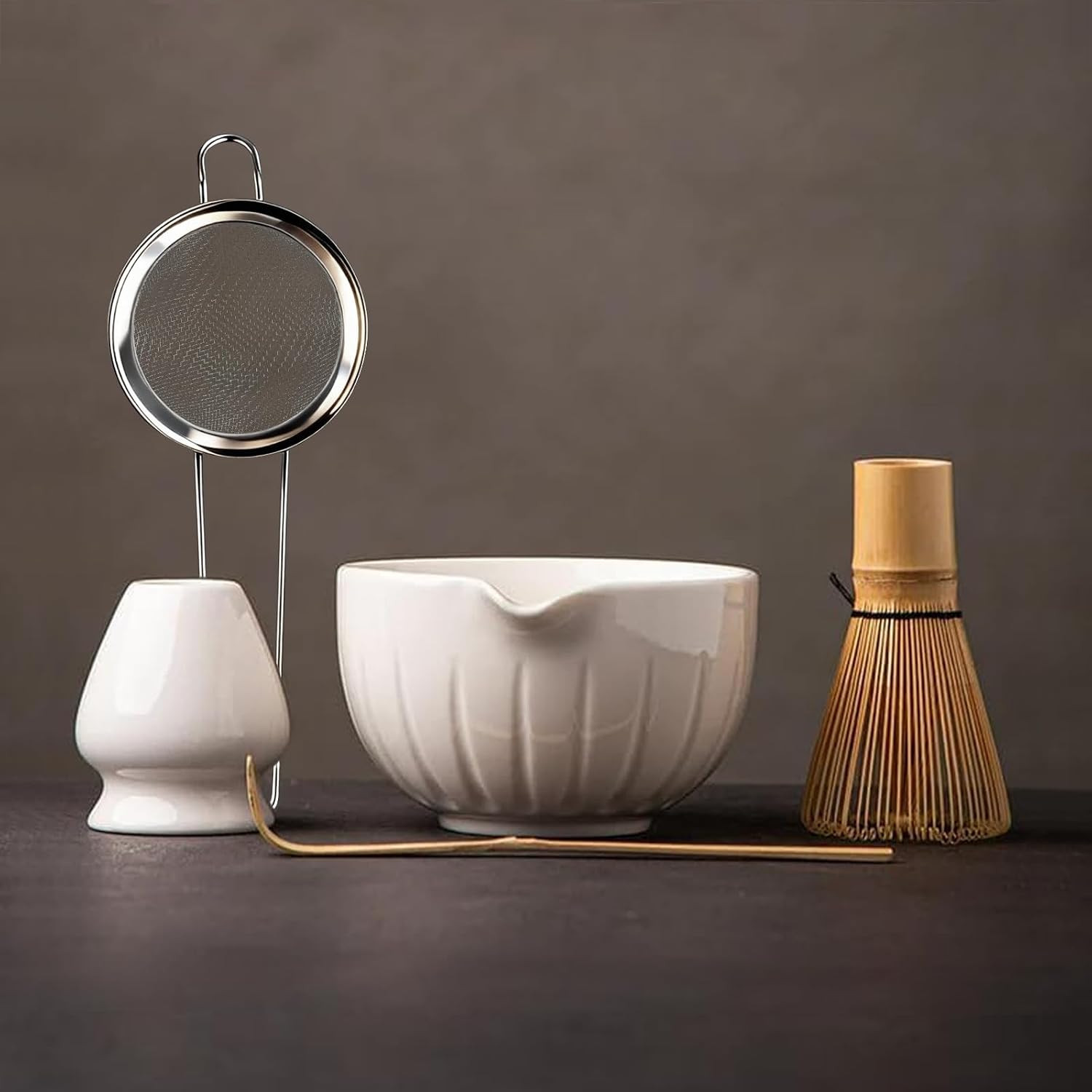 Matcha Set – Match Bowl and Whisk, 15 OZ, Matcha Scoop | Matcha Whisk Stand (Cha