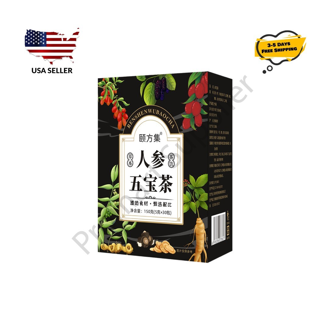 Five Treasure Ginseng Tea – Herbal Red Date Blend for Energy & Kidney Support