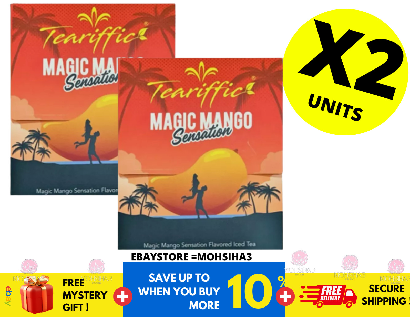 Teariffic Magic Mango Sensation Sexual Men Herb Energy Coffee 2 Box (24 Sachets)