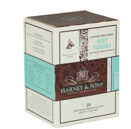 Harney & Sons Herbal Mint Verbena 20 count box wrapped sachets