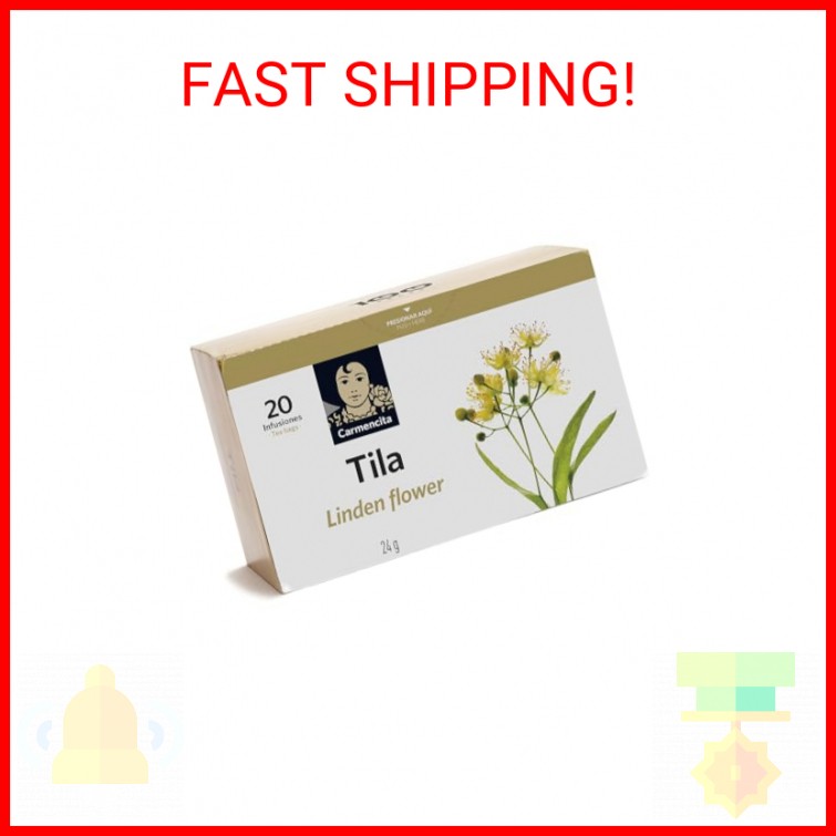 Carmencita. Linden Flower Tea (20 teabags). Tila. 24g (0.85oz). Pack of 2.