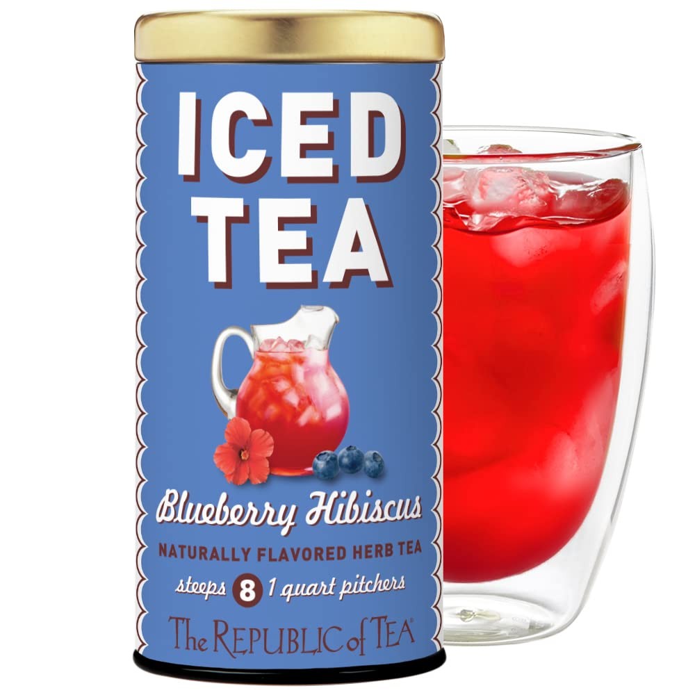 – Blueberry Hibiscus Iced Tea, 8 Tea Bags, Herbal Tea, Caffeine Free