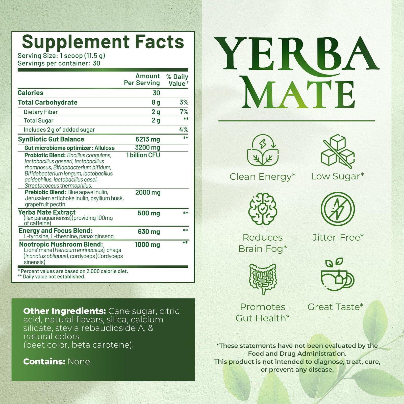 Yerba Mate Instant Tea Powder – 3-In-1 Super Drink – 30 Servings (Pack of 1)
