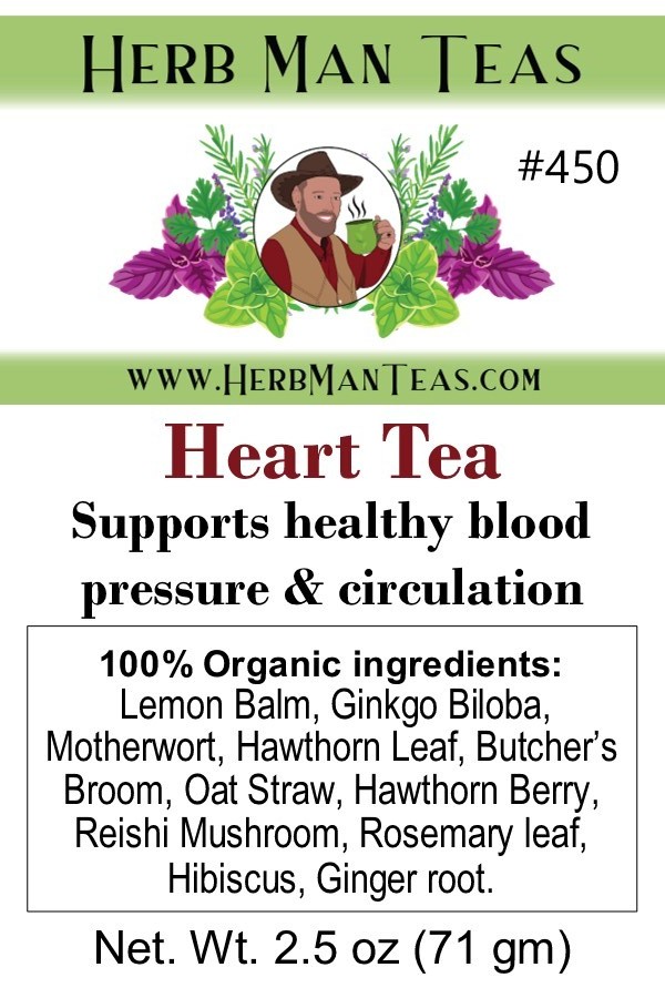 HEART TEA – with Reishi Mushroom, lowers blood pressure & heart palpitations