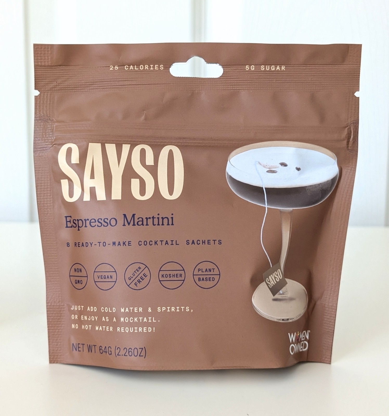 2 Packs SAYSO Espresso Martini Instant Cocktail Tea Bags Mixer Mocktail Chicory